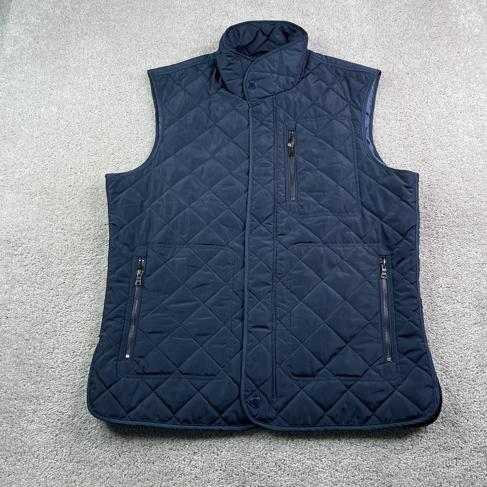 Tailorbyrd Vest Mens Large Blue Quilted Diamond Gilet Flamingo Lining Puffer